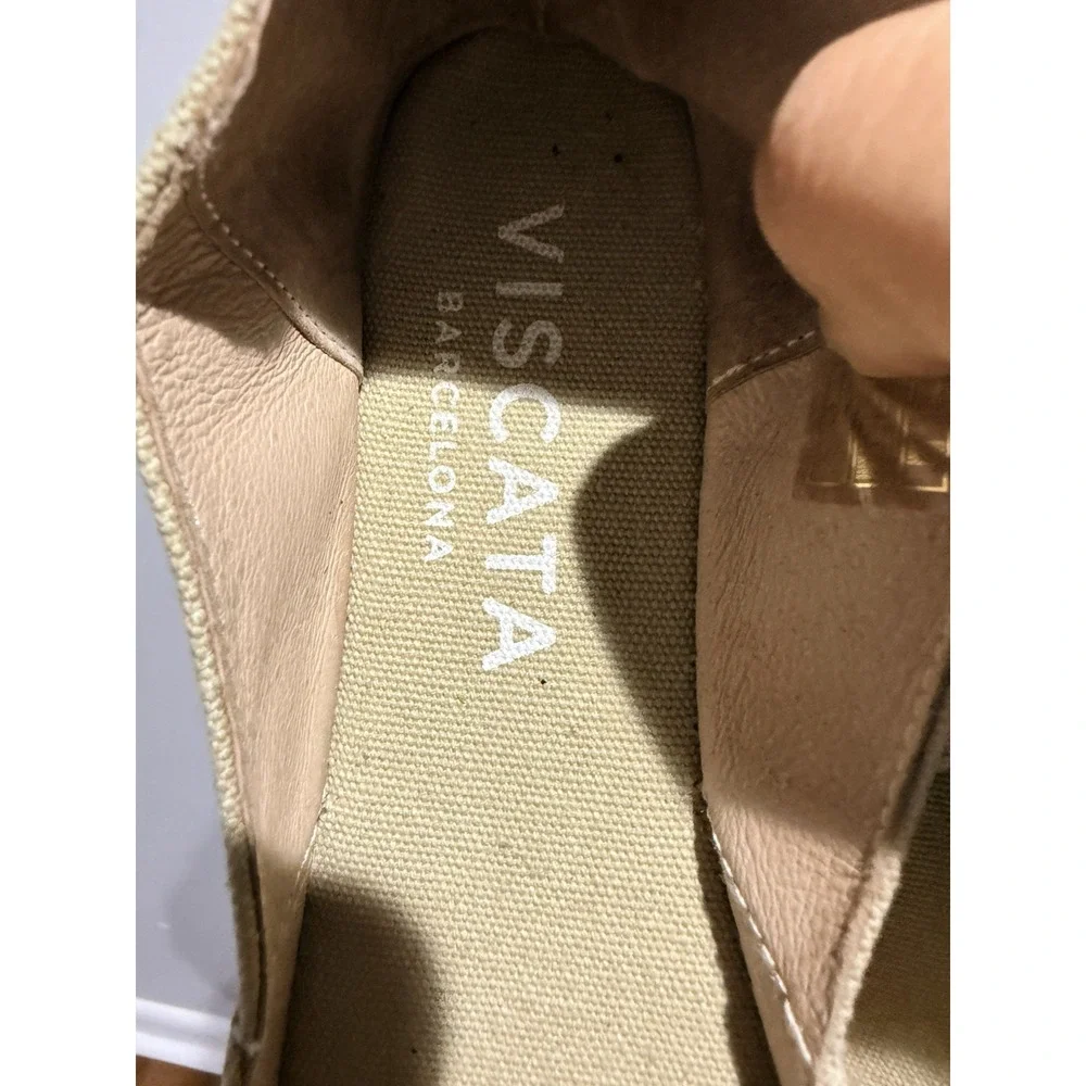 VISCATA‎ Handmade in Spain Rascassa Flat Canvas Espadrilles Nude Beige Y